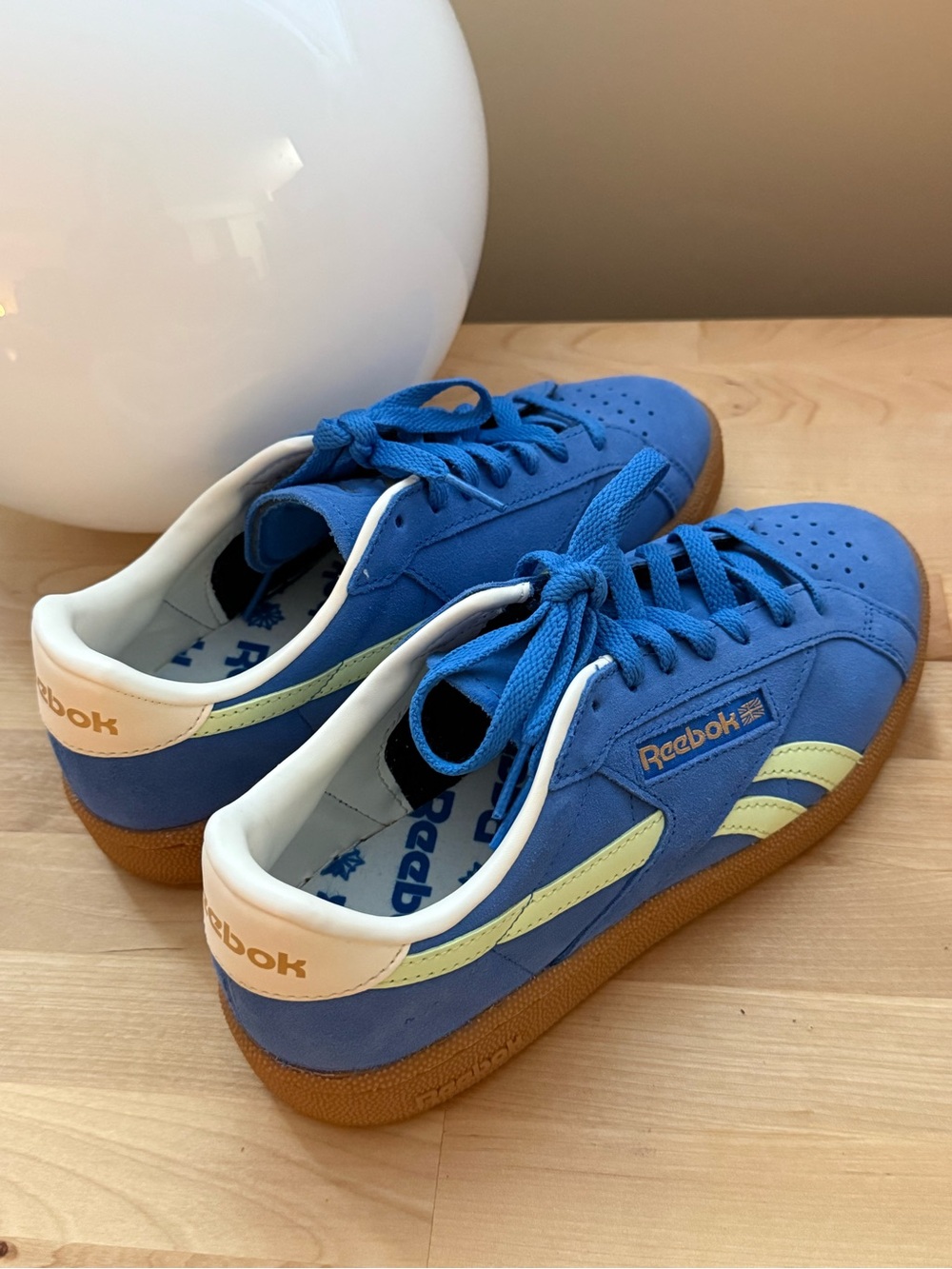 Bright blue / electric green Reeboks :)